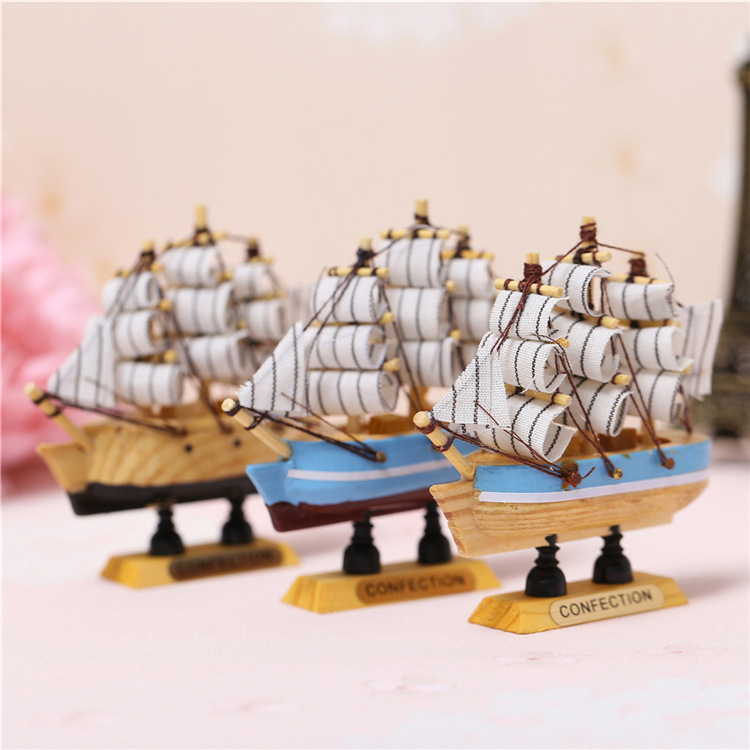 Wood crafts Chain Sailing Wooden Ship Model Living Room Partition Decoration Room Table Decorations