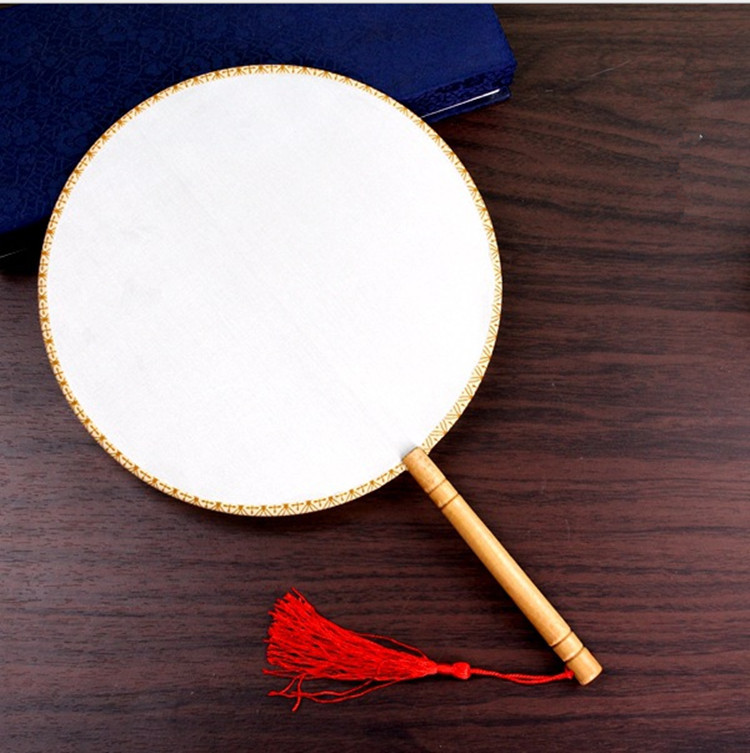 Circular Fan Fan Ancient Style DIY Blank Palace Circular Fan Children&#039;s Painting Wedding Bridal Fan Wood crafts