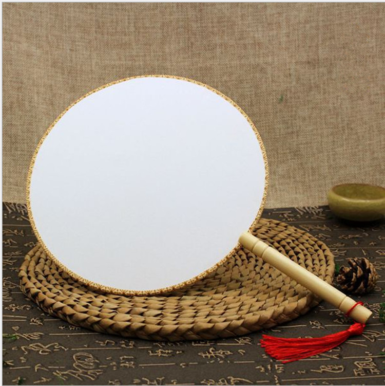 Circular Fan Fan Ancient Style DIY Blank Palace Circular Fan Children&#039;s Painting Wedding Bridal Fan Wood crafts