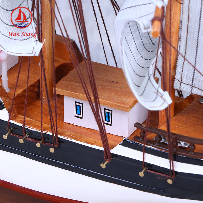 Creative New Sailing Model Decoration Mediterranean Style Solid Wood Crafts Decoration Factory Wholesale