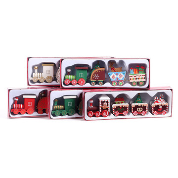 Wood crafts  Creative Wooden Four-Section Small Train Wood Products DIY Assembly Small Gifts Can Be Wholesale