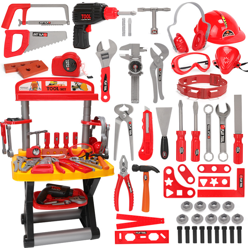 Children&#039;s Tool Schoolbag Baby Simulation Maintenance Toolbox Electric Drill Screwdriver Repair Play House Toy Set