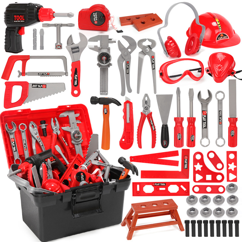 Children&#039;s Tool Schoolbag Baby Simulation Maintenance Toolbox Electric Drill Screwdriver Repair Play House Toy Set