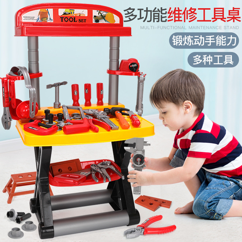 Children&#039;s Tool Schoolbag Baby Simulation Maintenance Toolbox Electric Drill Screwdriver Repair Play House Toy Set