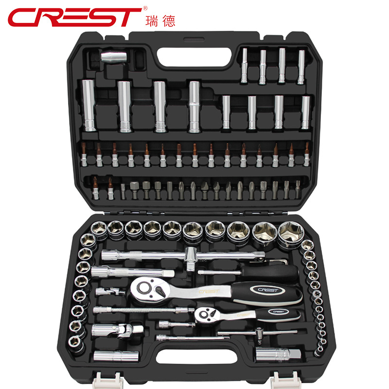 Auto Repair Sleeve Set Tools Multi-Functional Car Repair Combination 94 Pieces Car Repair Size Ratchet Wrench
