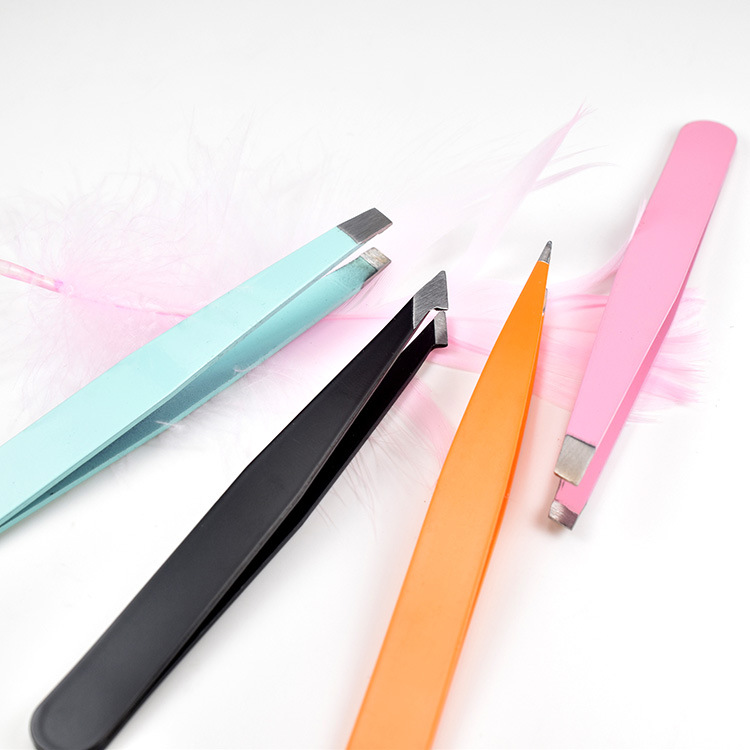 Steel Eyebrow Tweezers Tweezers Positive Oblique Tip Hook Eyebrow Clip Repair Eyebrow Tweezers Oblique Makeup Tools