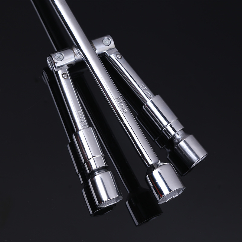 Factory Direct Sales Chrome Vanadium Steel Car Tool Folding Cross Tire Socket Wrench Portable Cross Wrench