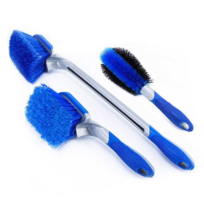 Car Cleaning Brush Household Car Wash Beauty Maintenance Steel Ring Brush Car Tire Cleaning Tool Long-Handled Brush