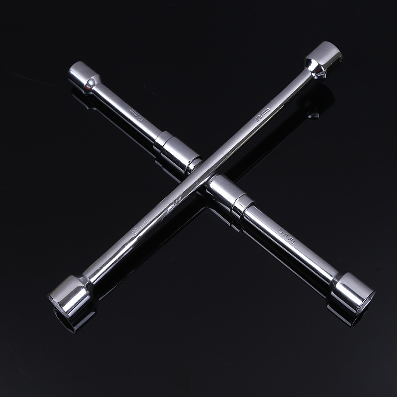 Factory Direct Sales Chrome Vanadium Steel Car Tool Folding Cross Tire Socket Wrench Portable Cross Wrench
