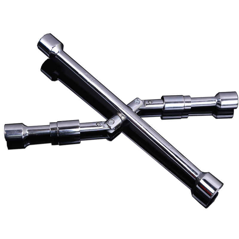 Factory Direct Sales Chrome Vanadium Steel Car Tool Folding Cross Tire Socket Wrench Portable Cross Wrench