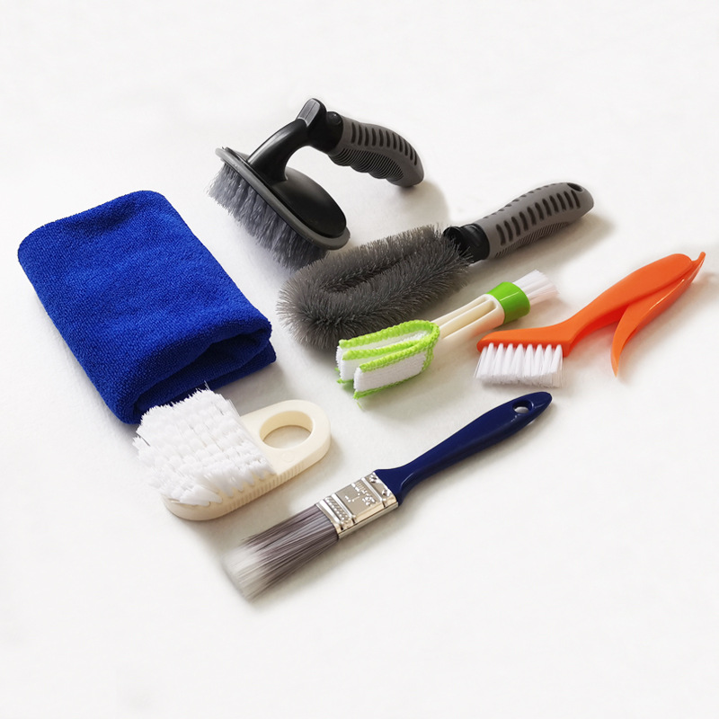 Automobile Tire Brush Wheel Hub Cleaning Tools Brush Set Car Interior Air Conditioning Outlet Car Wash Brush Cleaning Gadget