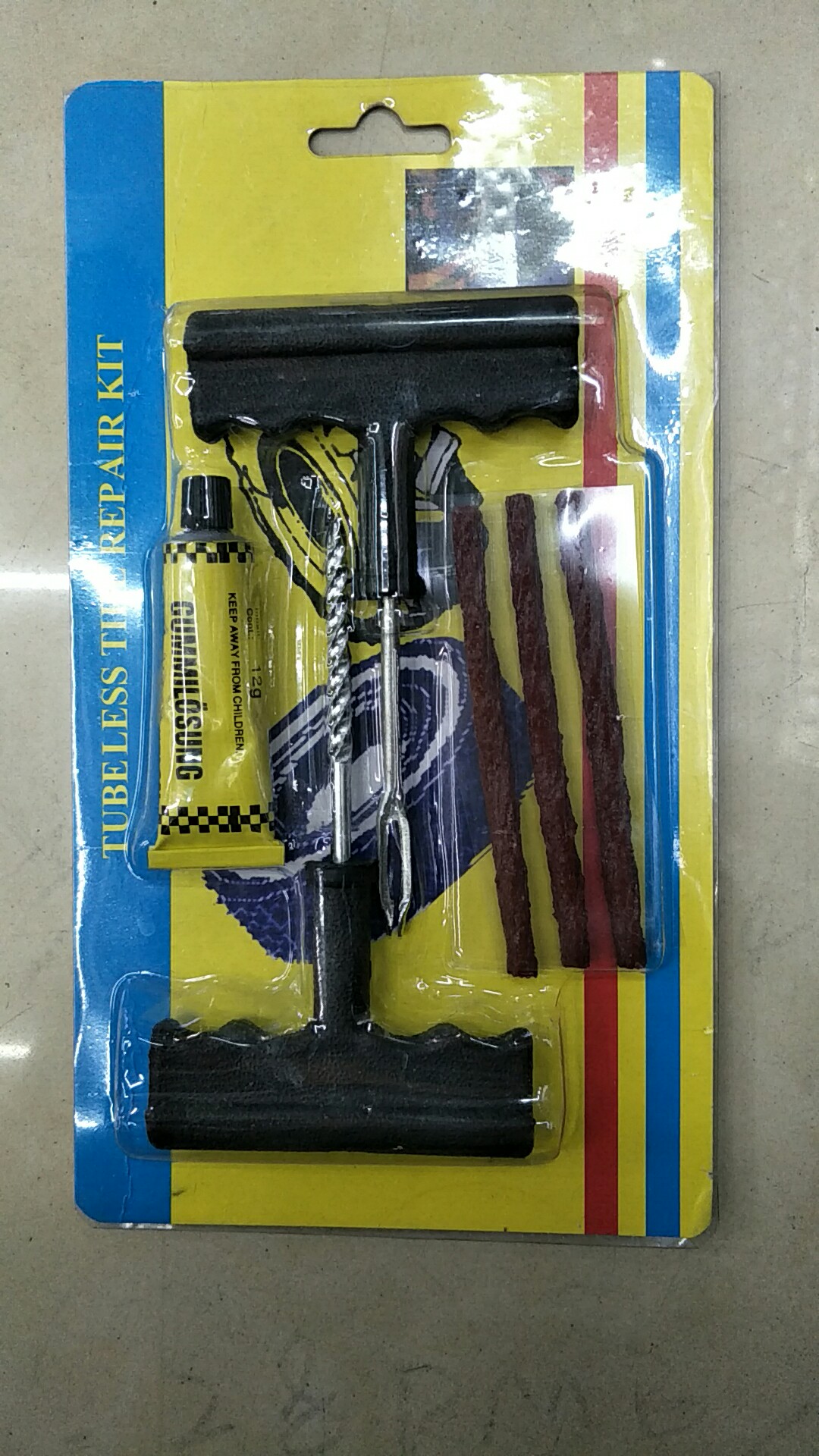 Auto tire repair kit tire repair cold rubber strip vacuum tire repair car 6 pieces of tire repair kit