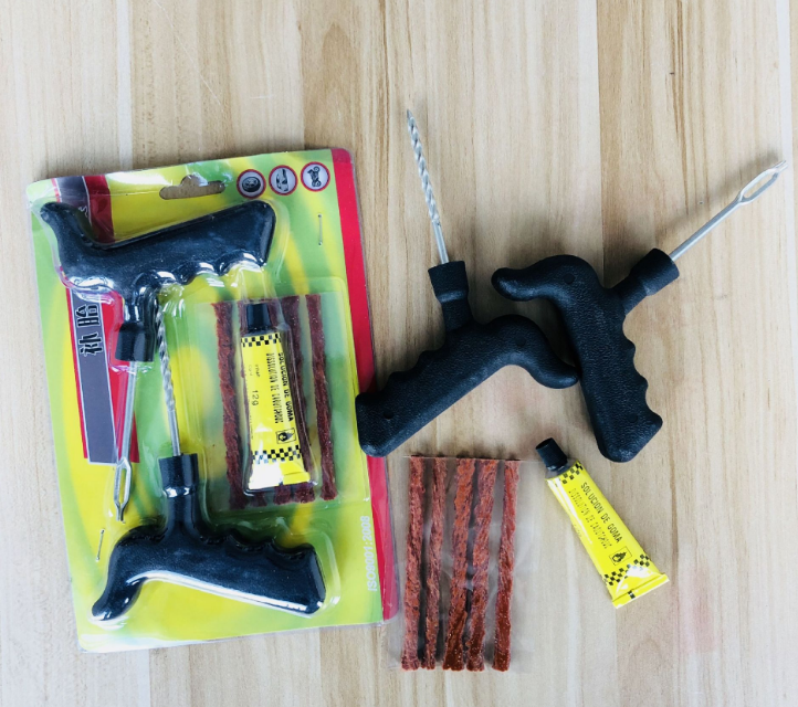 Auto tire repair kit vacuum tire motorcycle quick tire repair strip 8 piece repair kit