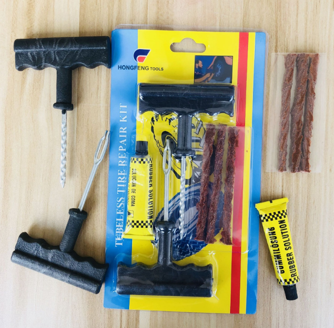 Auto tire repair kit vacuum tire motorcycle quick tire repair strip 8 piece repair kit
