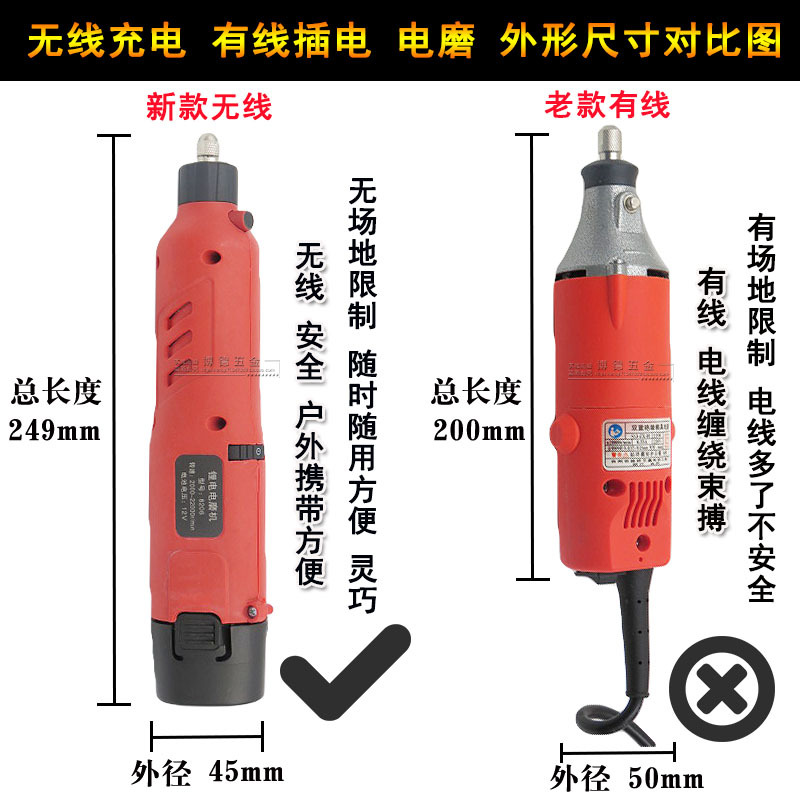 Lithium electric mini electric drill portable grinding and polishing machine miniature stone tablet carving plotter for tire repair