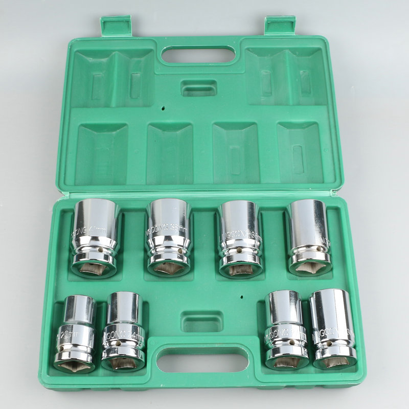 Hardware Pneumatic Air Gun Sleeve Head Auto Repair Sleeve Set 8-Piece Tire Hexagonal Lengthened Sleeve Set