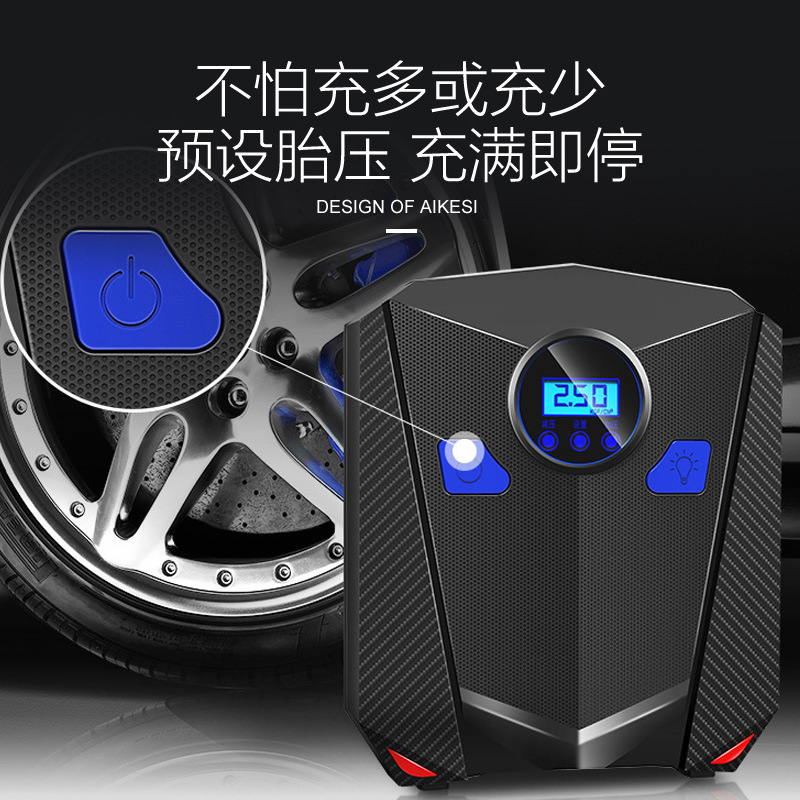 Vehicle Air Pump Car Air Pump Digital Display 12V Portable Tire Tire Pump Intelligent Tire Repair Inflatable