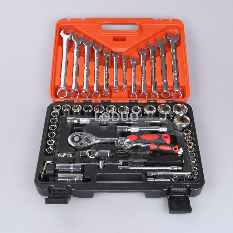 Quick ratchet repair tool set with auto repair socket wrench set multi-function casing cover tire removal