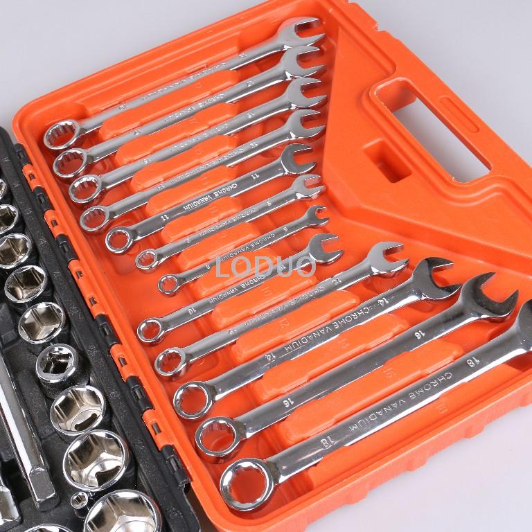 Quick ratchet repair tool set with auto repair socket wrench set multi-function casing cover tire removal