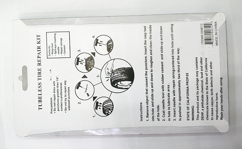 Auto emergency repair tool tire repair tool set of 6 sets of auto tire repair tool rubber strip