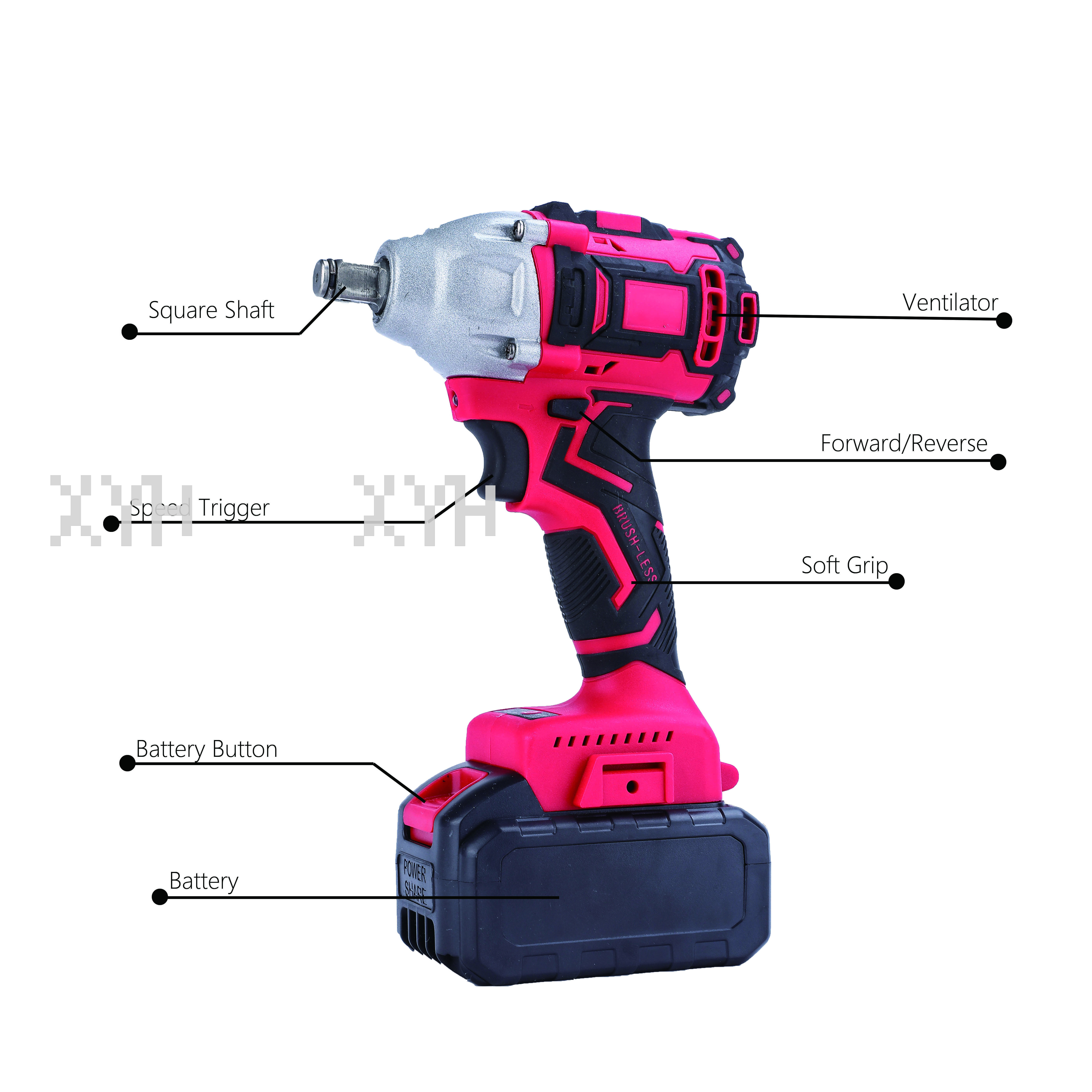 21V Electric Wrench Large Torque Tire Auto Repair Tools Rechargeable Heavy Brushless Lithium Battery Impact Wrench