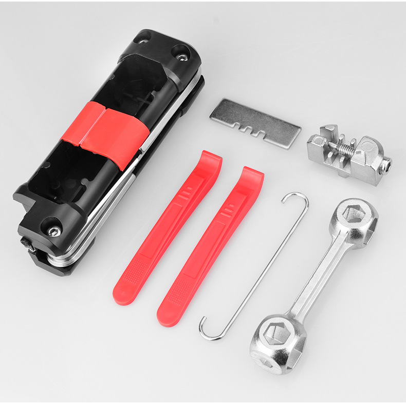 Tool bicycle combination tool repair and repair set tire pry bar chain cutter inner hexagon bone spanner
