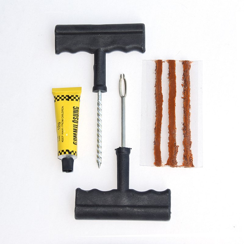 Car Small Tire Repairing Tools Set Tire Motorcycle Fast Tire Repair Strip 6-Piece Repair Tools