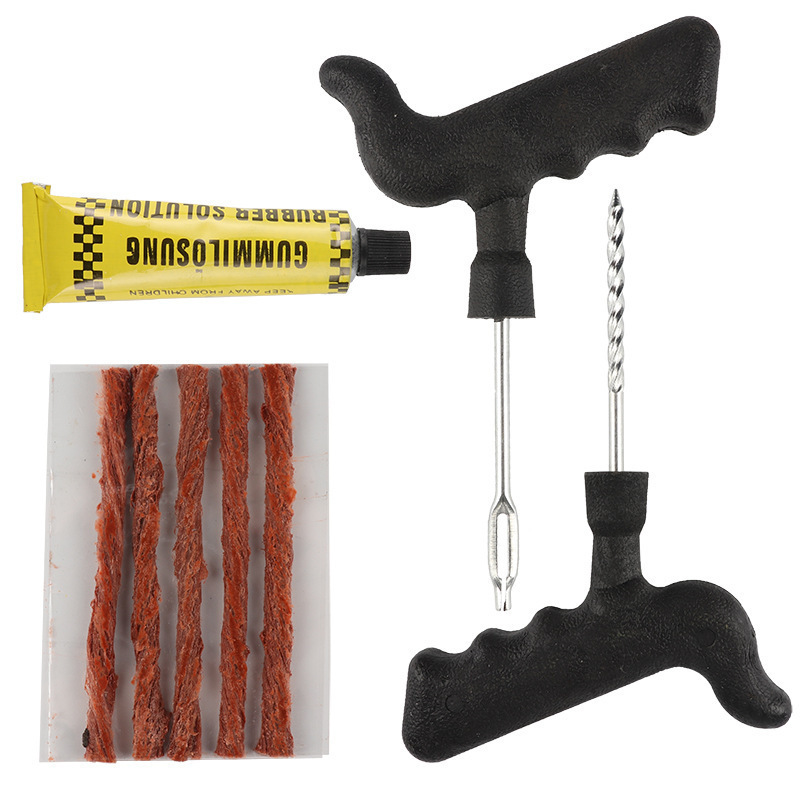 Car Tire Repairing Tools Set Motorcycle Electric Vehicle Vacuum Tire Repair Rubber Strip Emergency Quick Tire Repair Glue Water Solution