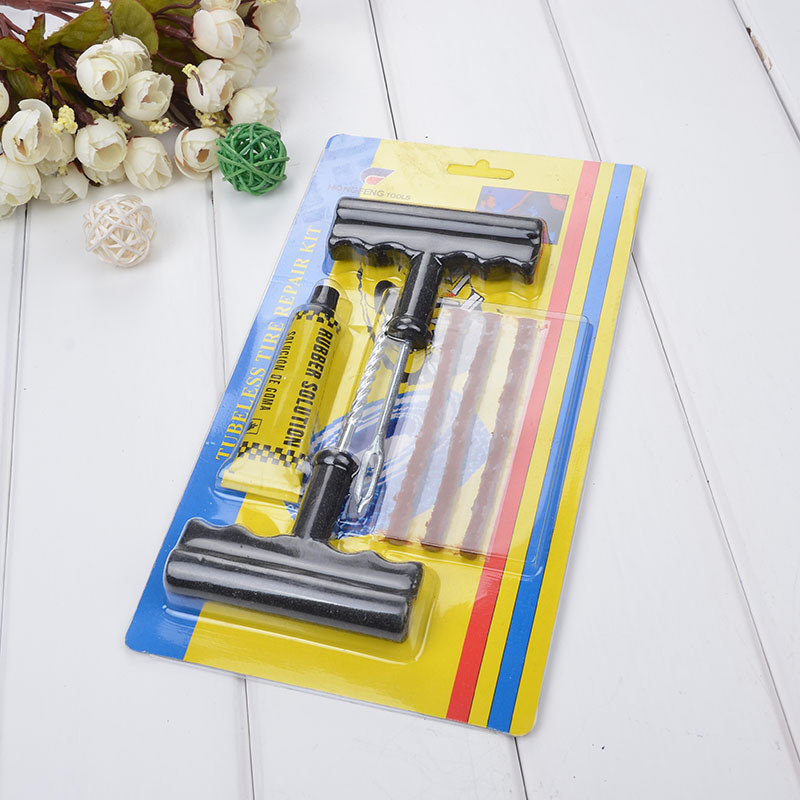 Car Tire Repairing Tools Set Vacuum Tire Motorcycle Fast Tire Repair Strip 6-Piece Repair Tools