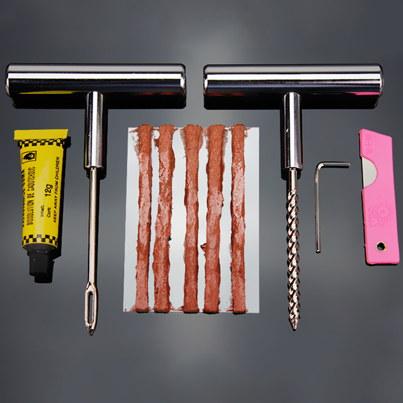 Tire Repairing Tools Set Vacuum Tire Motorcycle Electric Vehicle Tire Repair Tools Tire Repair Strip Fast Glue Liquid