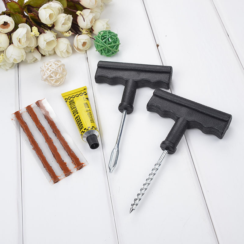 Car Tire Repairing Tools Set Vacuum Tire Motorcycle Fast Tire Repair Strip 6-Piece Repair Tools