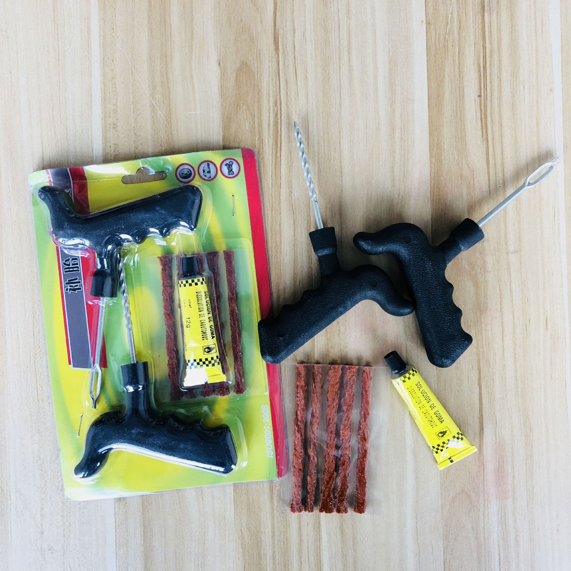 Tire Repair Tools Kit for Cars Vacuum Tire Car Motorcycle Electric Car Tire Fast Tire Repairing Tools Set 8-Piece Set