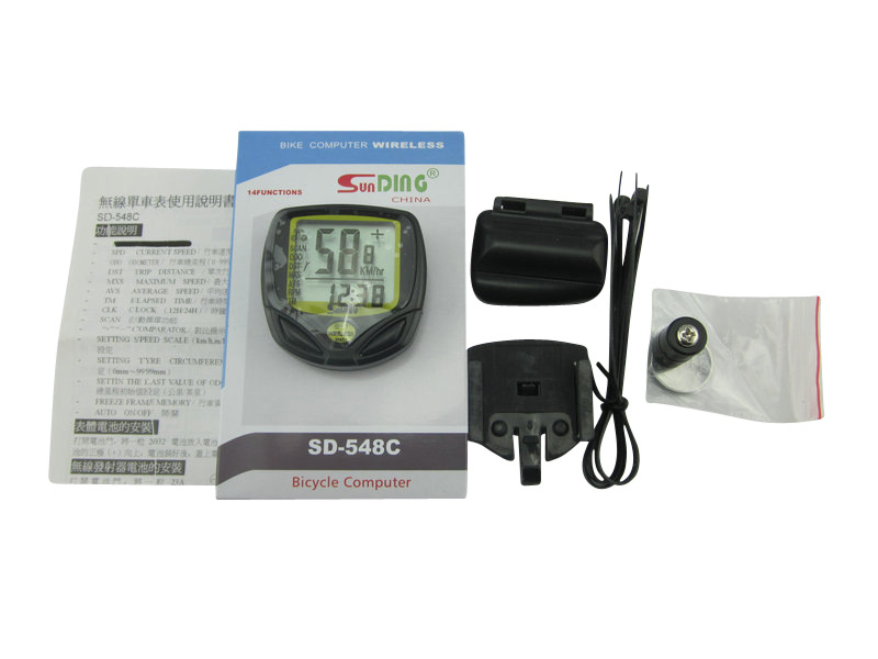 Sunding Speed Recorder Waterproof Wireless Stopwatch Odometer Bicycle Code Meter 548C Manual Code Meter Cycling