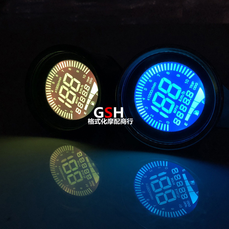 New Motorcycle LCD Meters Motorcycle LCD Small Meter Odometer Retro Modified Tachometer Oil Gauge