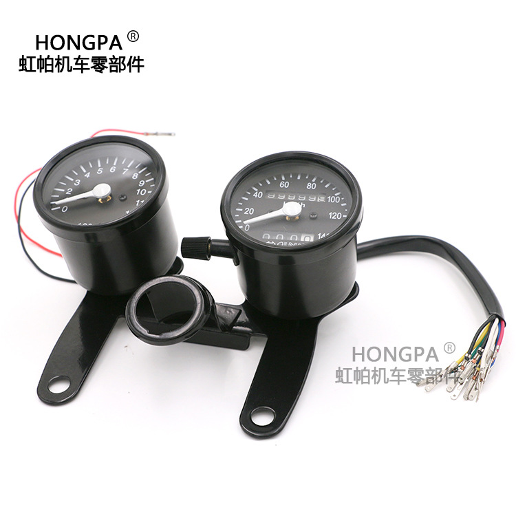 Motorcycle Led Retro Modified Instrument Assembly New Mechanical Tachometer Cg125 Retro Odometer Assembly