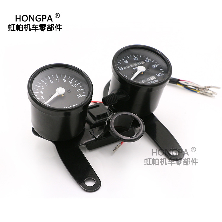 Motorcycle Led Retro Modified Instrument Assembly New Mechanical Tachometer Cg125 Retro Odometer Assembly