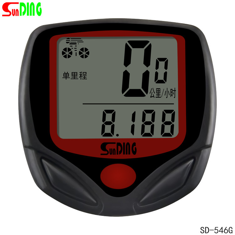 Sunding 546G bike stopwatch electric motorcycle odometer speedometer luminous English and Chinese