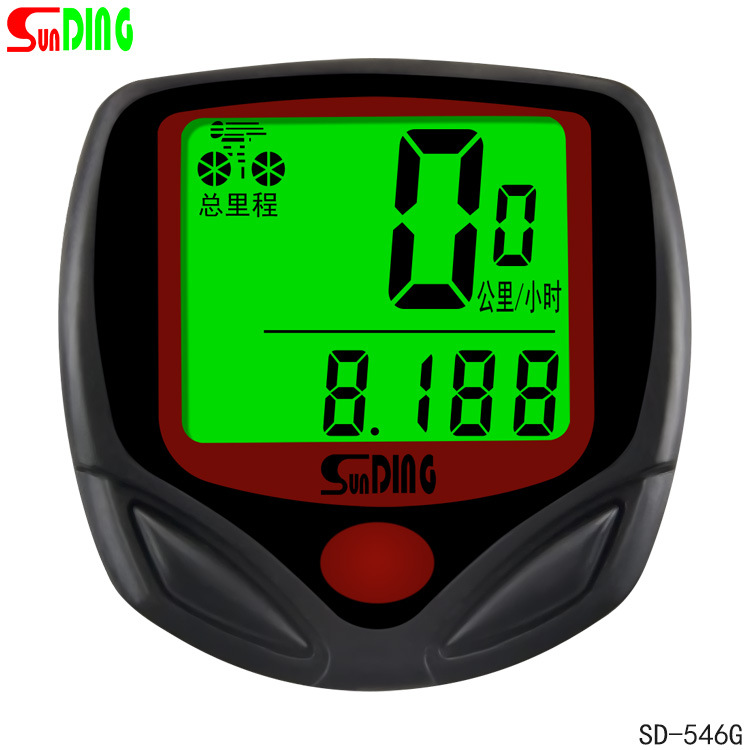 Sunding 546G bike stopwatch electric motorcycle odometer speedometer luminous English and Chinese