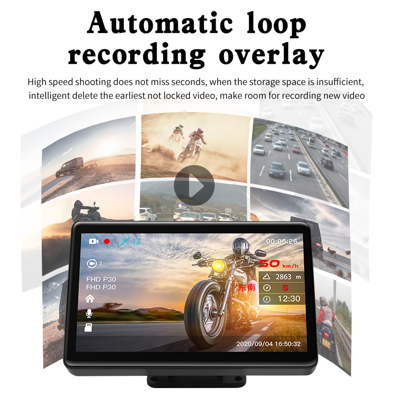 Motor Motorcycle Driving Recorder GPS Speed Altitude Odometer Compass Level Declinometer Head up Display