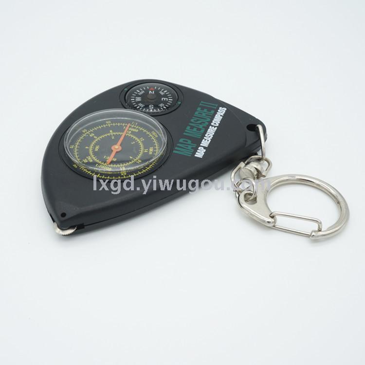 LX-1 Odometer Compass Mountaineering Outdoor Multi-Functional Keychain Compass North Needle Map Range Finder