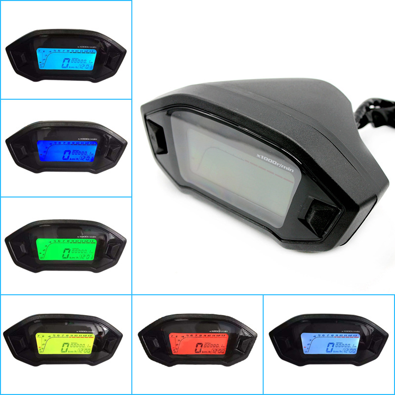 Monkey LCD Meters 12V Applicable Motorcycle Modified Speed Odometer Tachometer Liquid Crystal 2-4 Cylinder Speedometer