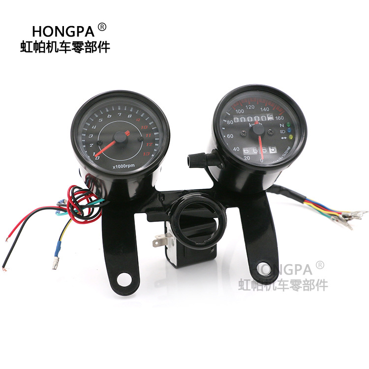Motorcycle Modified Instrument Assembly Odometer Tachometer Odometer 12V Universal Led Retro Meter