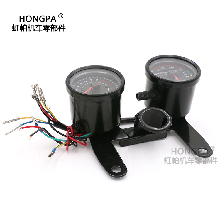 Motorcycle Modified Instrument Assembly Odometer Tachometer Odometer 12V Universal Led Retro Meter