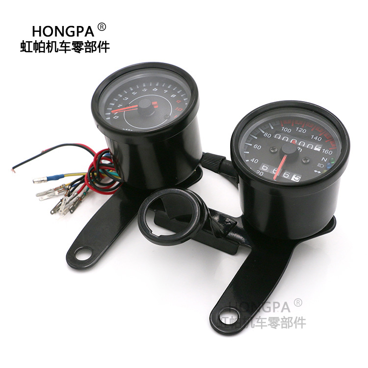 Motorcycle Modified Instrument Assembly Odometer Tachometer Odometer 12V Universal Led Retro Meter