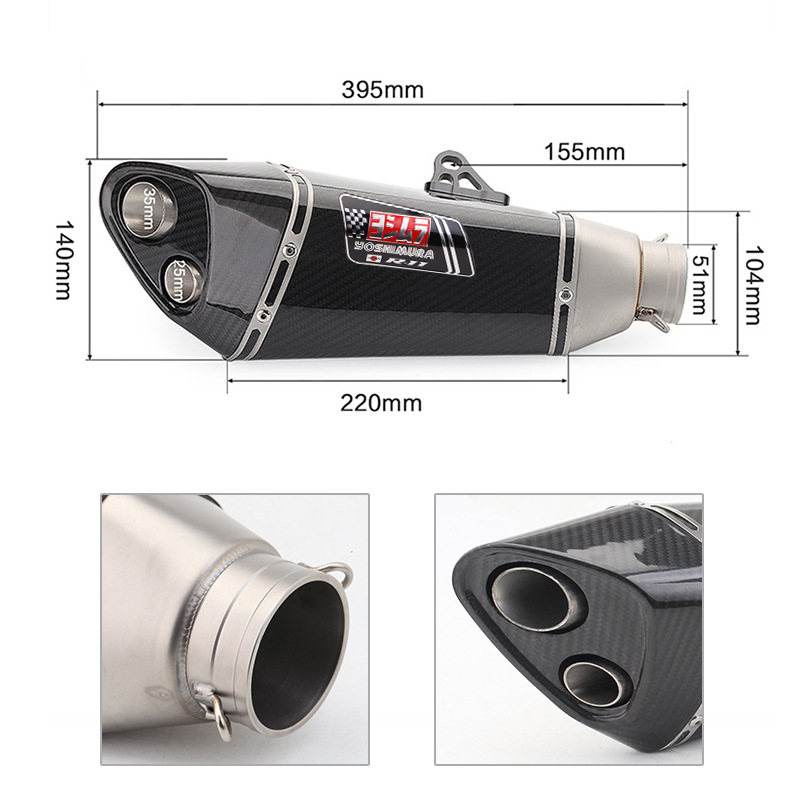 Motorcycle Modified Sports Car Triangle Exhaust Pipe Ninja Dragon Yellow Dragon 600