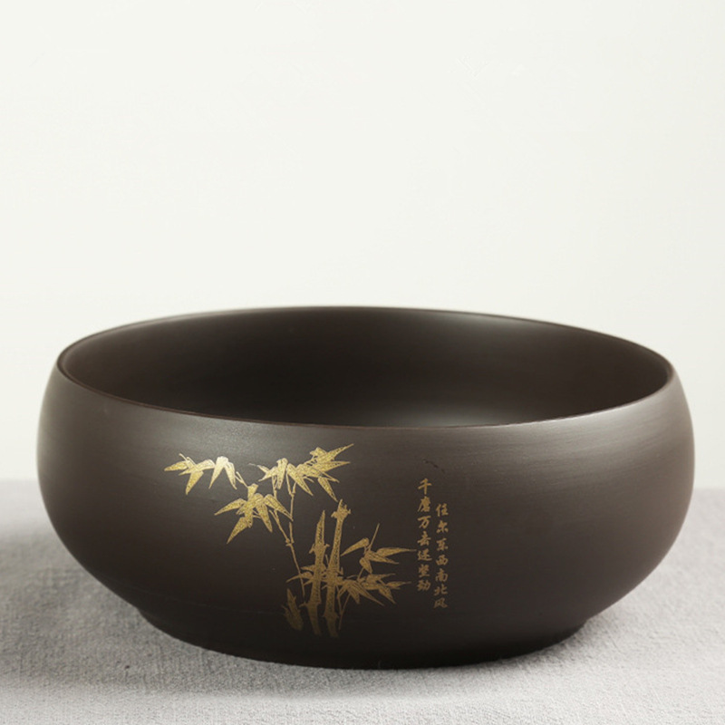Purple Sand Large Tea Wash Household Exhausted Tea Jar Kung Fu Tea Utensils Tea Cup Washing Utensils Washing Basin Small Size Writing-Brush Washer