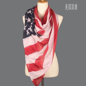New printing United States flag Balinese yarn conditioning shawls and long Sun-beach towel muffler factory outlet