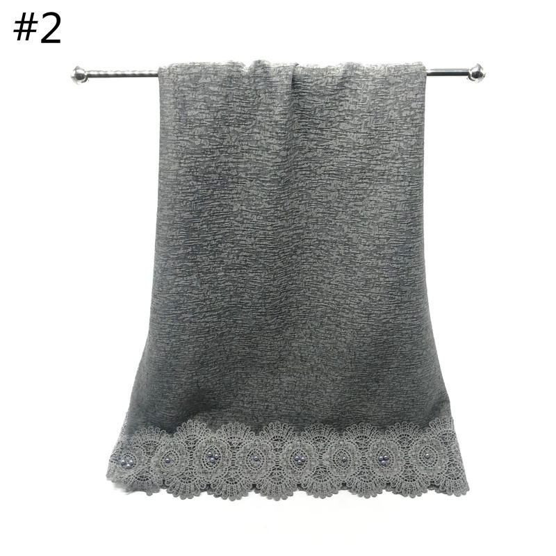 New scarf Pearls Lace flower scarves shawls tassel fashon muslim print hijab scarfs soft muffler foulard luxury brand
