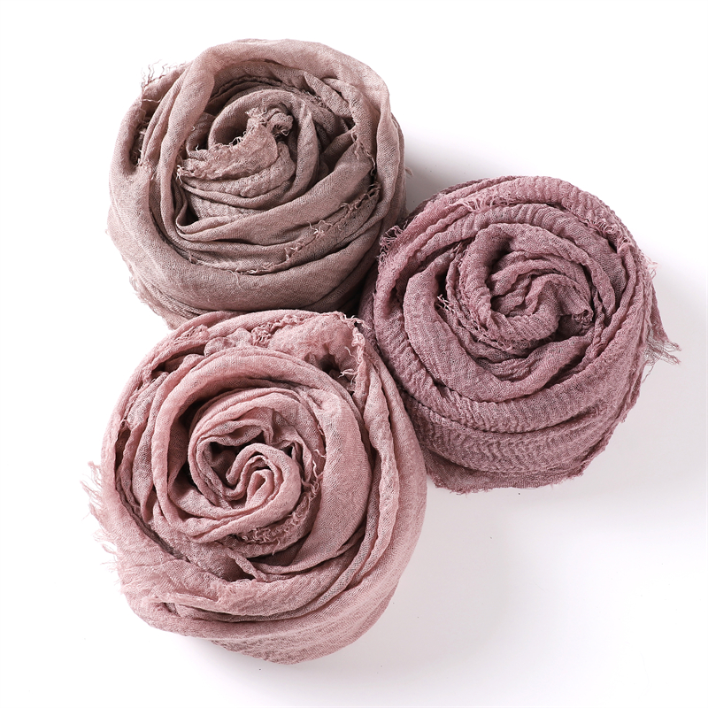 Viscose bubble plain scarf fringes women soft solid hijabs popular muffler shawls pashmina Muslim wraps bandana