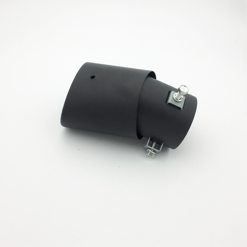 Black 63 Caliber Curved Tail Throat Universal Matte Black Stainless Steel Exhaust Muffler Sandblasting Black Tail Throat